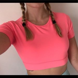 Nvgtn coral open back tee
